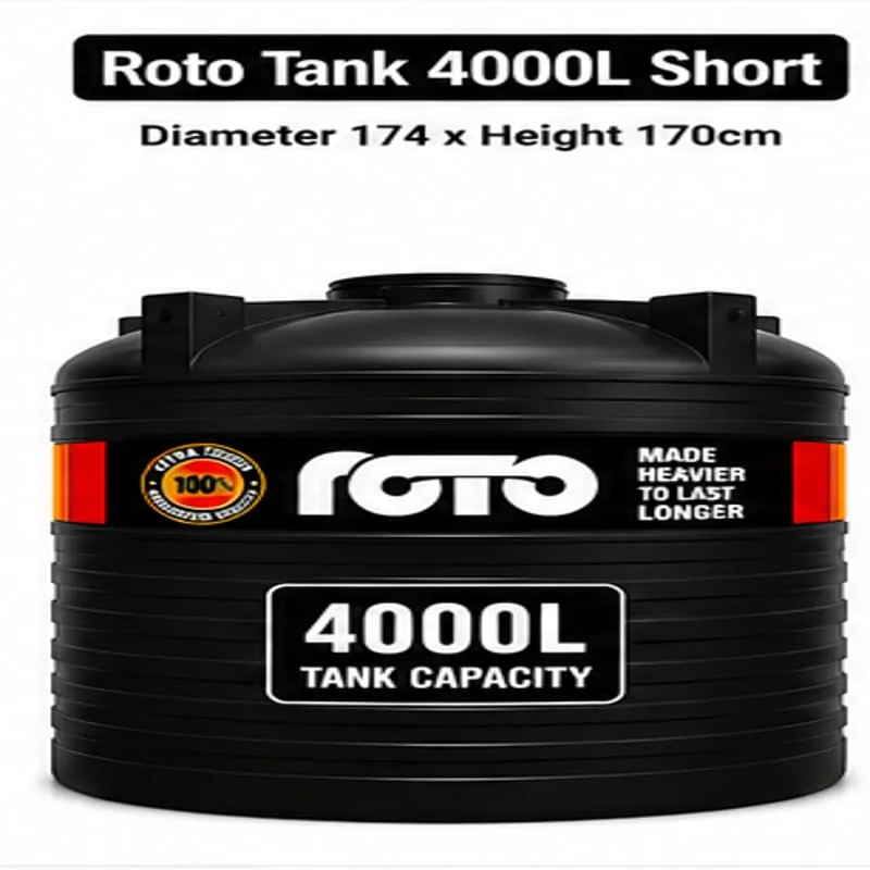 Roto Tank 4000 ltr Short - (Diameter 174 x Height 170)cm