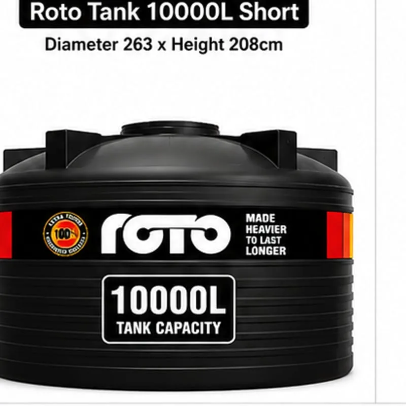 Roto Tank 10000 ltr Short - (Diameter 263 x Height 208)cm