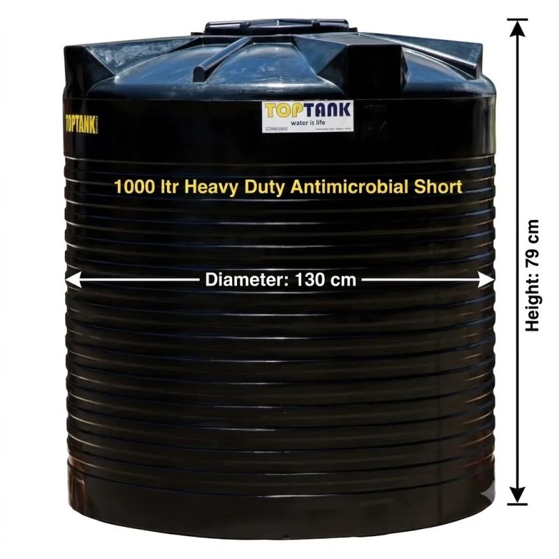 Top Tank 1000 ltr Heavy Duty Antimicrobial Short - (Diameter 130 x Height 79)cm