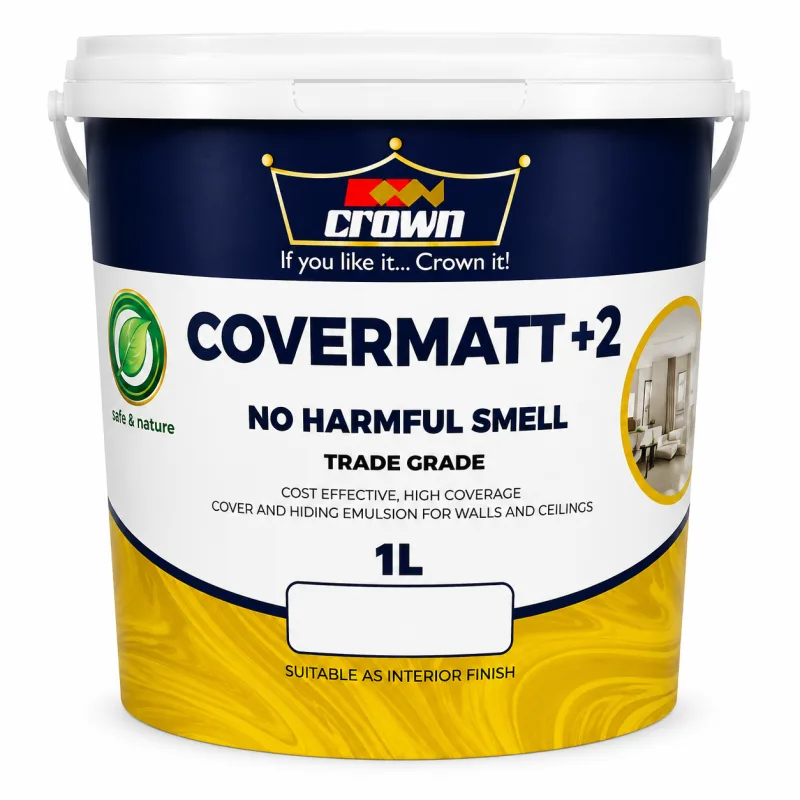 Crown Covermatt Emulsion – (Soft White & Cream) 1 Ltr