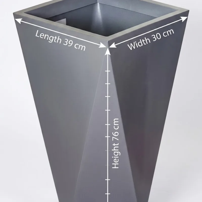 Top Planter Tall Tapered Planter - (Length 39 x Width 30 x Height 76)cm