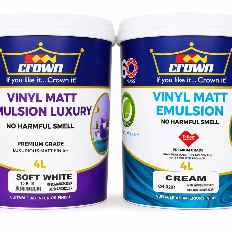 Crown Vinyl Luxury Matt Emulsion Soft White & Cream 4 Ltrs