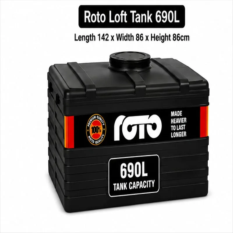 Roto Tank  690ltr Rectangular LOFT - (Base 172/89 x Height 52)cm