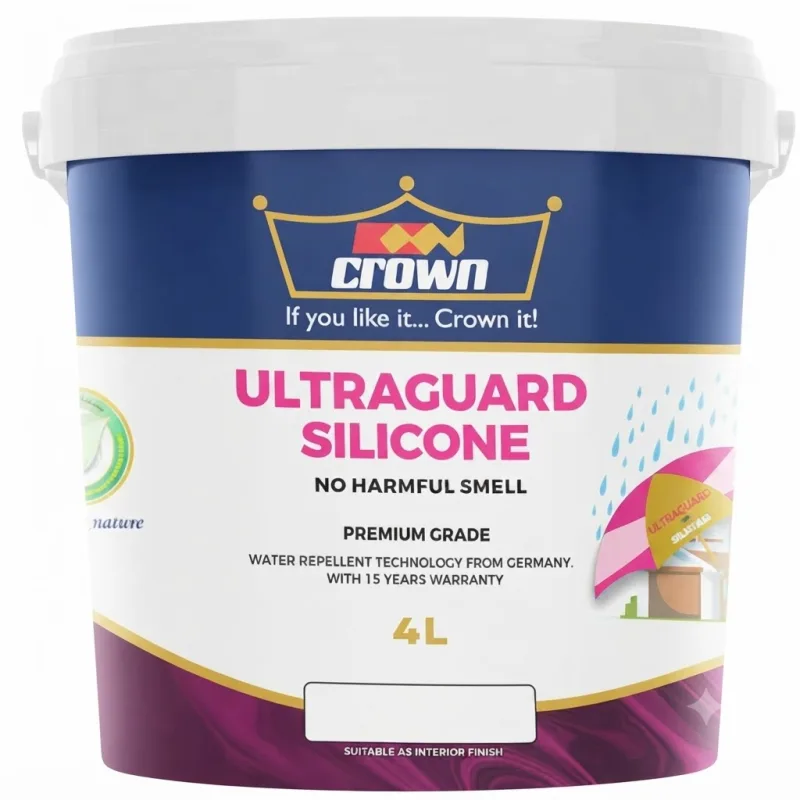 Crown Ultra Guard Silicone - (Brilliant White, Soft White & Cream) 4 Ltrs/5 Kgs