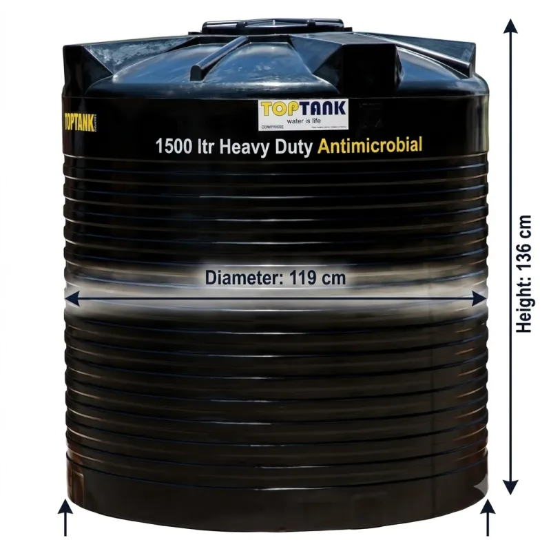 Top Tank 1500 ltr Heavy Duty Antimicrobial - (Diameter 119 x Height 136)cm