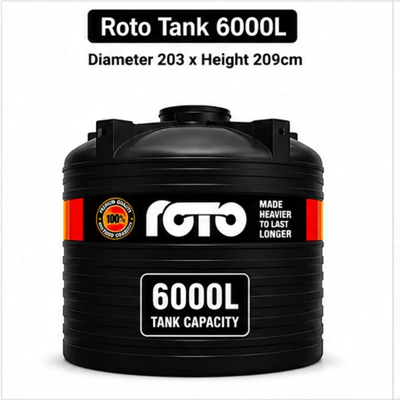 Roto Tank 6000 ltr - (Diameter 203 x Height 209)cm