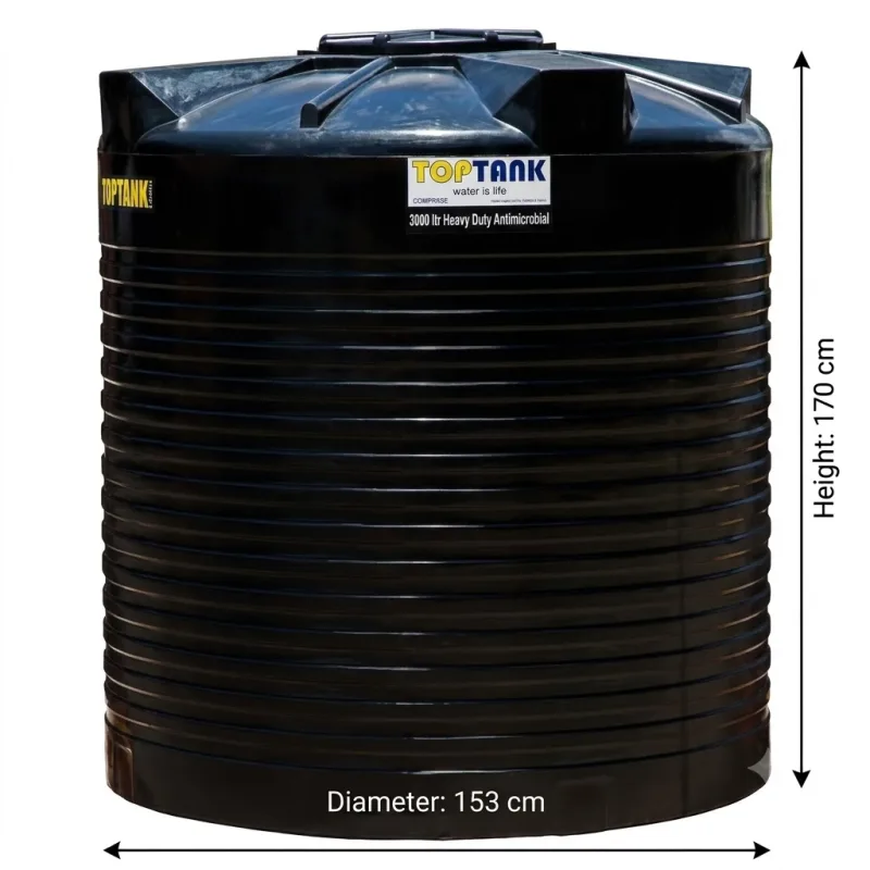 Top Tank 3000 ltr Heavy Duty Antimicrobial - (Diameter 153 x Height 170)cm