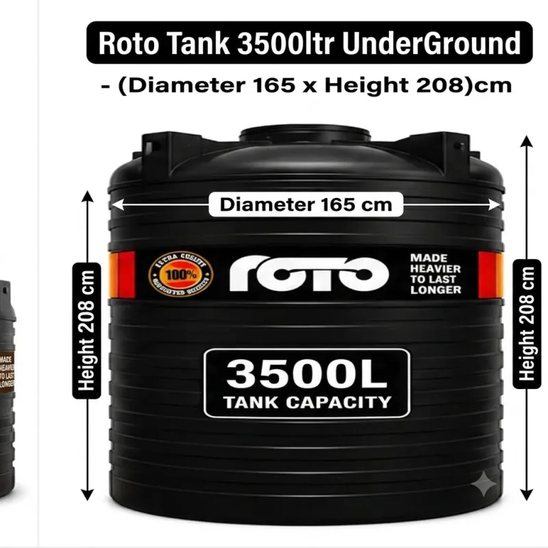 Roto Tank 3500ltr UnderGround - (Diameter 165 x Height 208)cm
