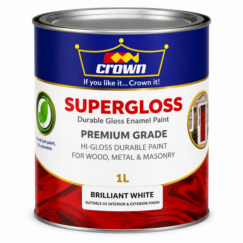 Crown Super Gloss Brilliant White 1 Ltr