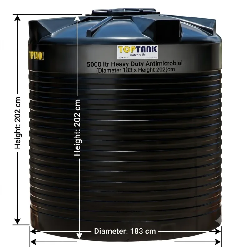 Top Tank 5000 ltr Heavy Duty Antimicrobial - (Diameter 183 x Height 202)cm