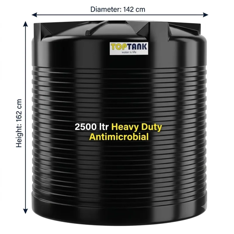 Top Tank 2500 ltr Heavy Duty Antimicrobial - (Diameter 142 x Height 162)cm