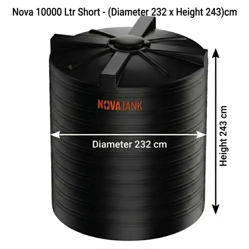 Nova Tank 10000 Ltr Short - (Diameter 232 x Height 243)cm