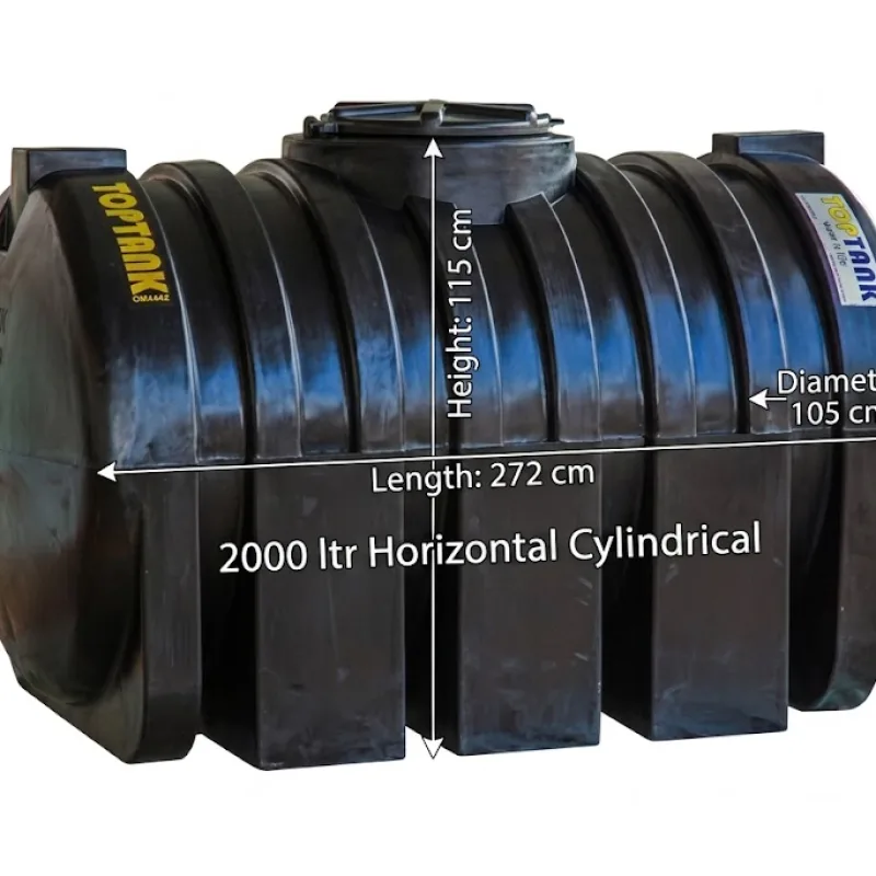 Top Tank 2000 ltr Horizontal Cylindrical - (Length 272 x Width 105 x Height 115)cm