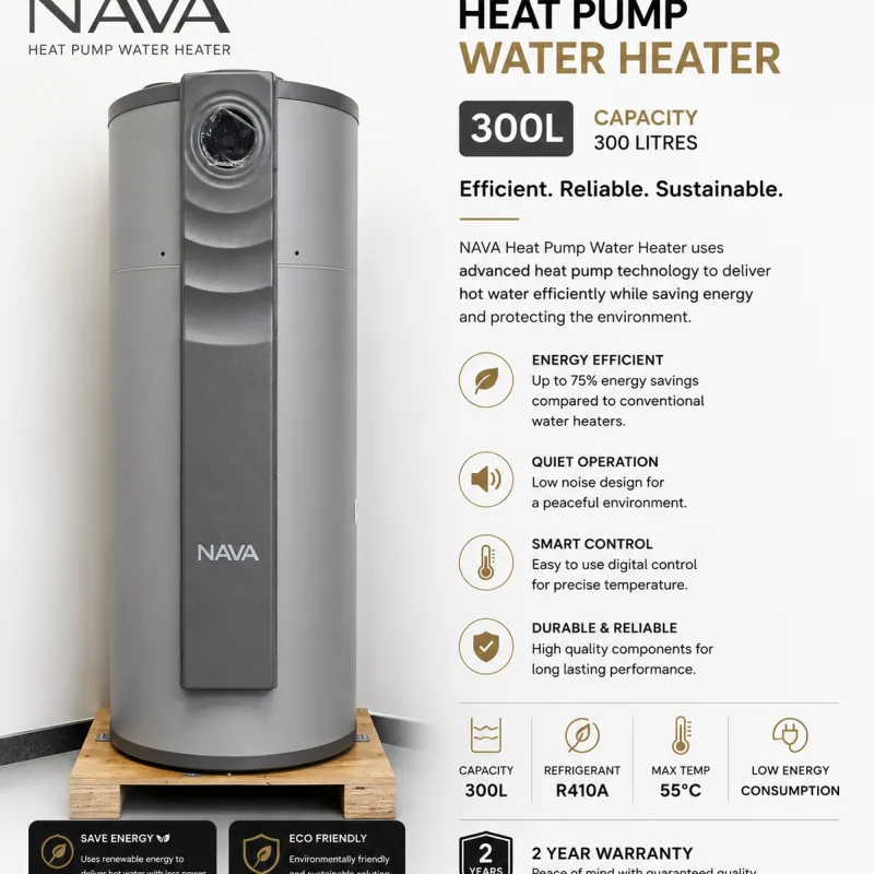 Nava Heat Pump Water Heater – 300 Litres