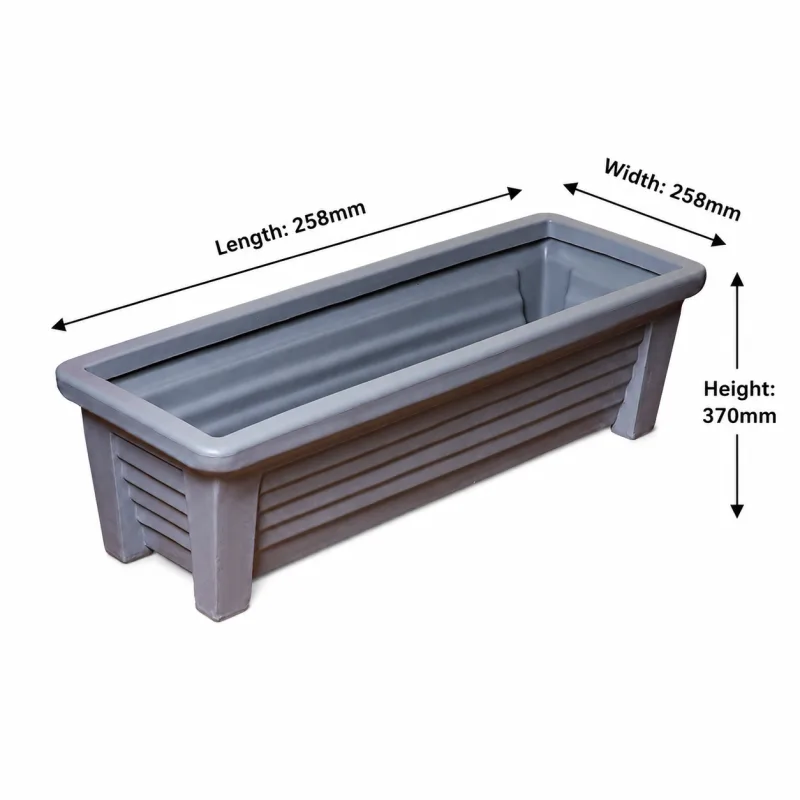 Top Tank 16 ltr Rectangular Bucket / Flower Box - (Length 258 x Width 258 x Height 370)mm