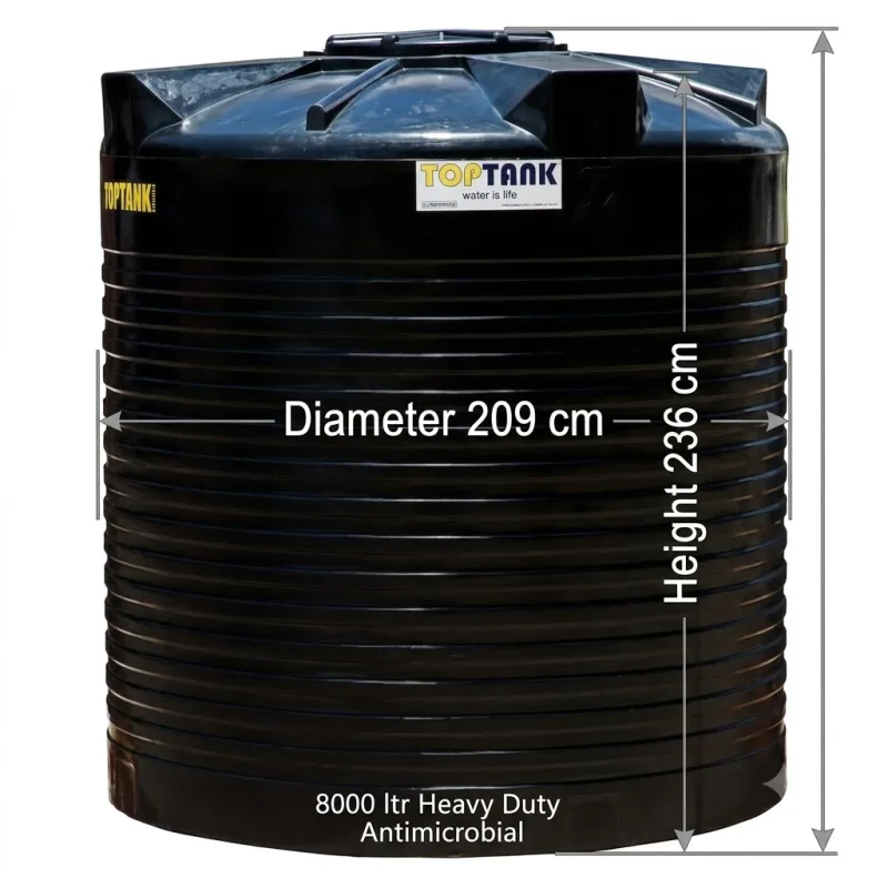 Top Tank 8000 ltr Heavy Duty Antimicrobial - (Diameter 209 x Height 236)cm