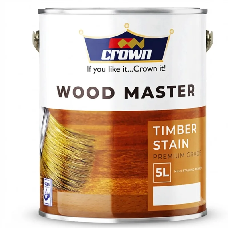 Crown Wood Master Varnish Stains (Mahogony, Walnut, Natural Oak, Medium Oak, Light Oak, Dark Oak) 4/5 Ltrs