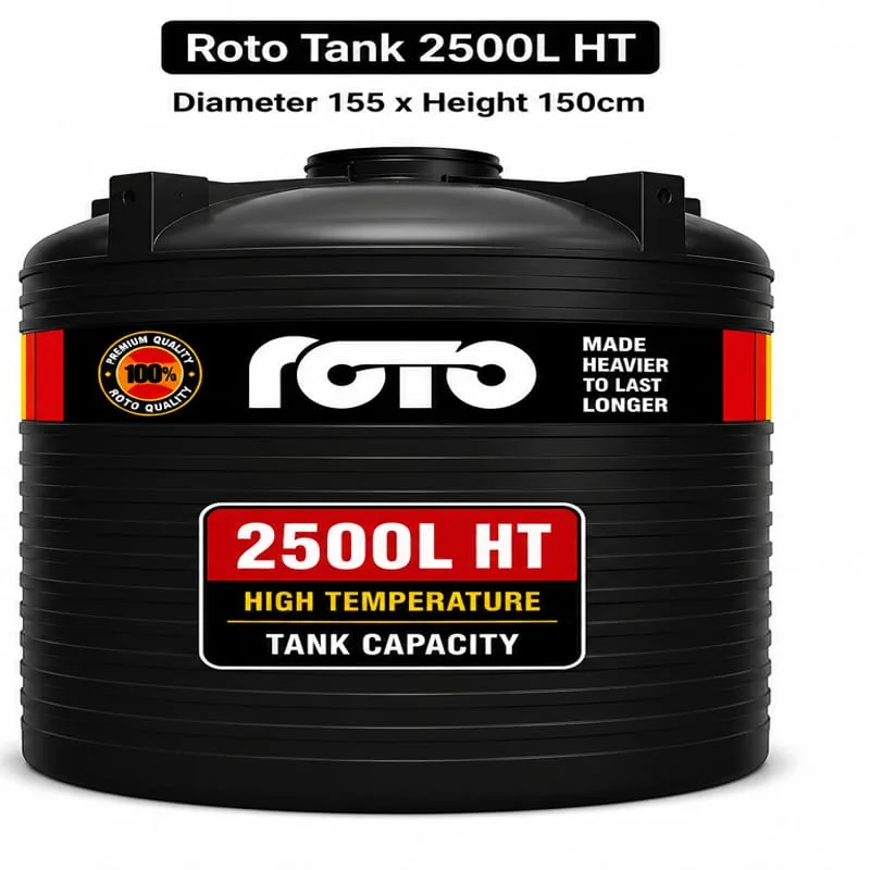Roto Tank 2500ltr High Temperature (HT) - (Base 208/1265 x Height 142)cm
