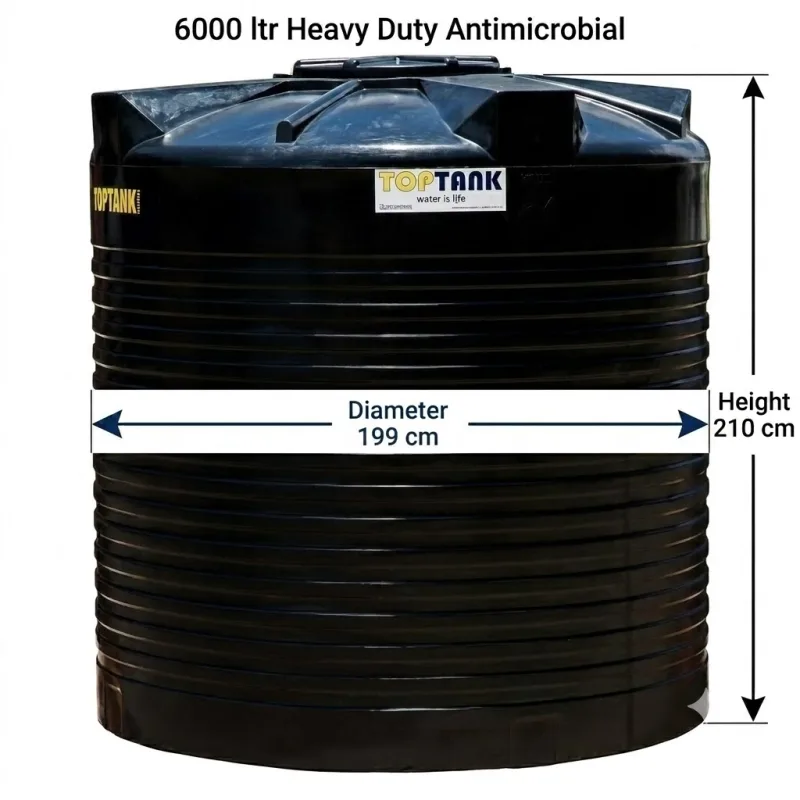 Top Tank 6000 ltr Heavy Duty Antimicrobial - (Diameter 199 x Height 210)cm