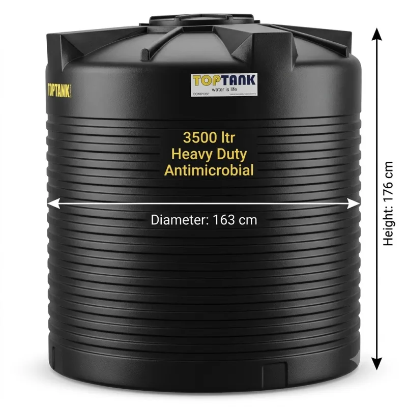 Top Tank 3500 ltr Heavy Duty Antimicrobial - (Diameter 163 x Height 176)cm
