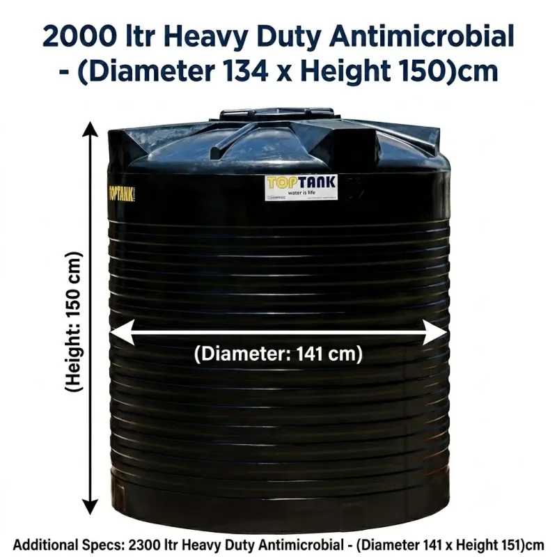 Top Tank 2300 ltr Heavy Duty Antimicrobial - (Diameter 141 x Height 151)cm