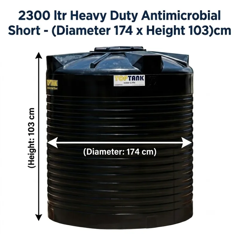 Top Tank 2300 ltr Heavy Duty Antimicrobial Short - (Diameter 174 x Height 103)cm